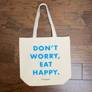 Don’t Worry Eat Happy Bon Appétite. Shop Tote Bag